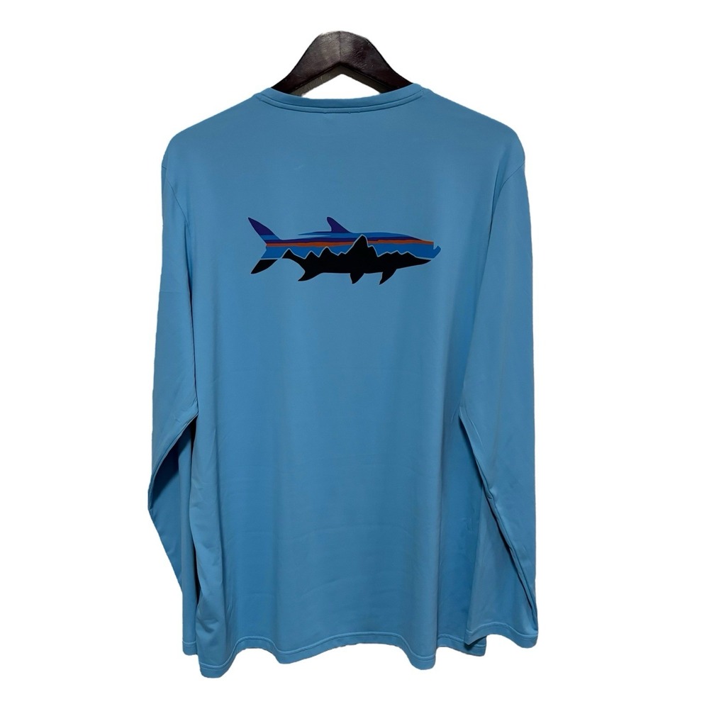 Patagonia XL Sky Blue Capalene Cool Day Long Sleeve Shirt